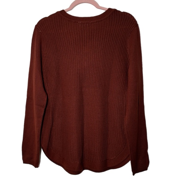 NWT STITCH FIX RD STYLE Women's Sz L Long Sleeve Josslyn V Neck Sweater Rust - Picture 10 of 13
